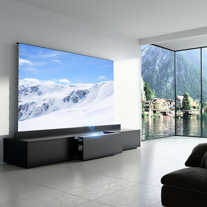 PerfecTisan Bundle-Projector&Floor Rising Projector Screen&Motorised Laser TV Cabinet
