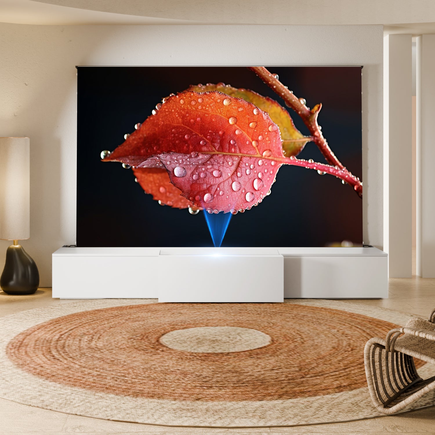 PerfecTisan  Laser TV Cabinet 100/120inch Smart Invisible Home Cinema Cabinet for UST Laser 4K Projector